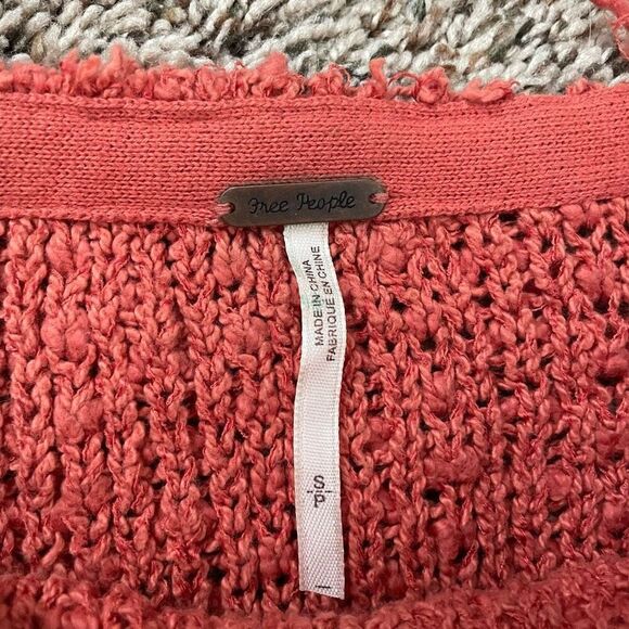 Free People size Small Orange oversized chunky burnt orange sweater - Picture 4 of 9